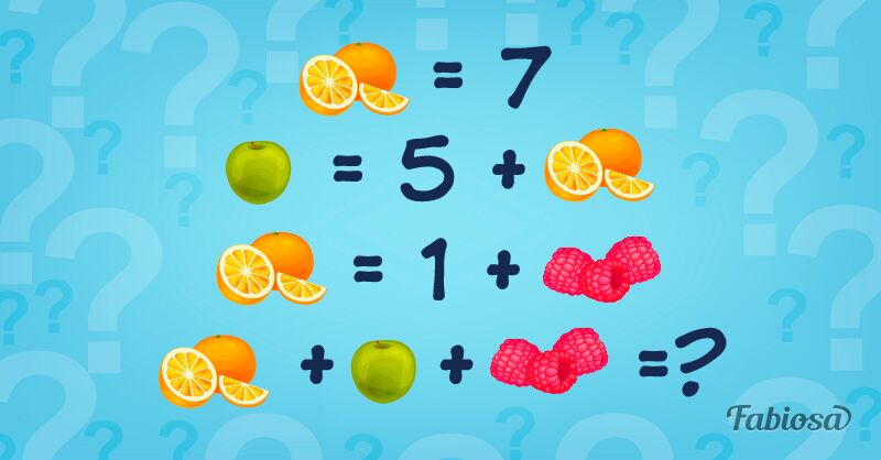 Desafio das frutas: qual é o resultado desta equação?
