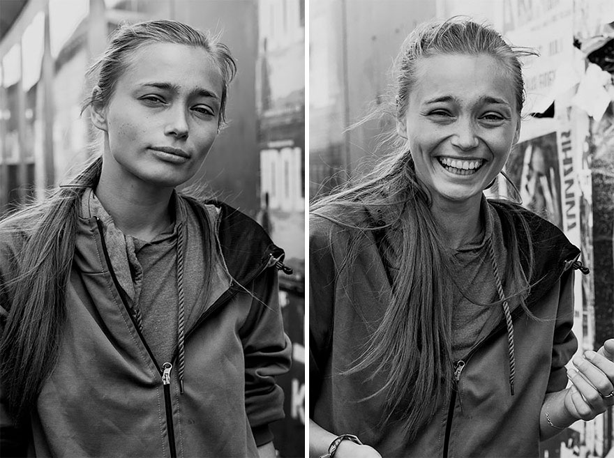 Fotógrafa registra o antes e depois de beijar público de festival, e o resultado é lindo