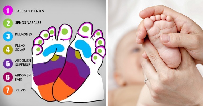 Aprende a calmar los dolores de tu bebé tan sólo con un ligero masaje en los pies