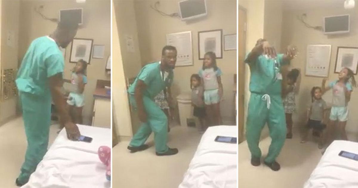 El hospital pone nerviosas a 3 hermanas, así que el médico pone algo de música, y una comienza a bailar