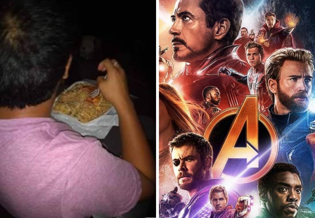 Hombre llevó arroz frito a la función del estreno de 'Avengers: Endgame'