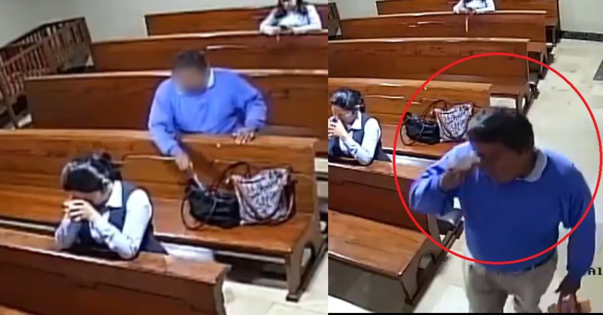 Ladrón se persigna tras robar el celular de una mujer dentro de una iglesia