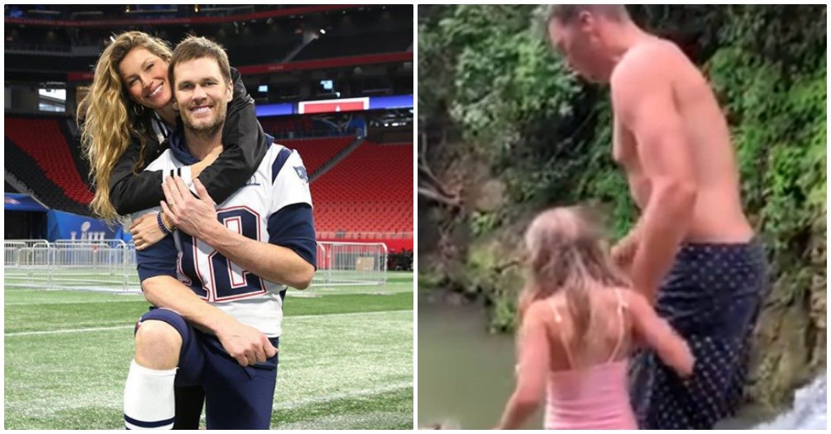 Critican a Tom Brady en Instagram por saltar desde una cascada junto a su hija de seis años