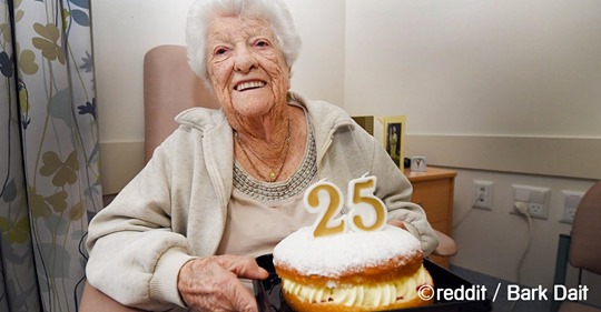 Esta anciana nació el 29 de Febrero de 1920 y hace unos días celebró su 25 cumpleaños