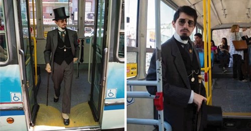 Joven de 26 años se viste como los caballeros y galanes del pasado. Usa sombrero y trajes