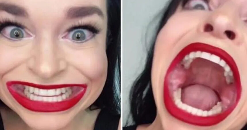 Esta mujer gana hasta 15 mil dólares por sus videos en TikTok y dice tener “la boca más grande del mundo”
