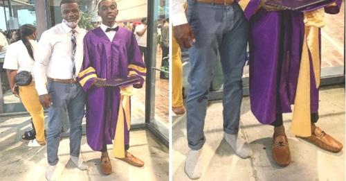 Su profesor le presta sus zapatos porque no querían darle su diploma en la graduación