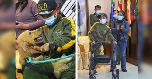 Un niño con discapacidad se convierte en adiestrador honorífico de perros de la policía