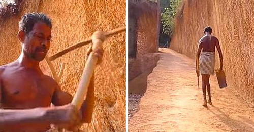 Un hombre semiparalizado se abrió un camino a través de una colina con una sola mano, durante 3 años