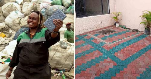 Una mujer de Kenya convierte plástico en ladrillos más resistentes que el hormigón