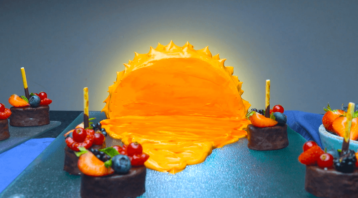 ¡Puesta de sol culinaria! Tarta de naranja con crema de mantequilla