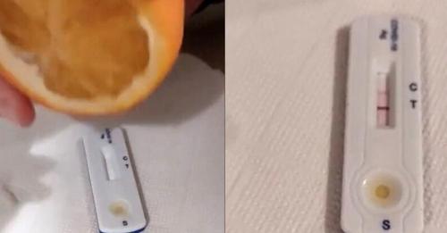 Así se explica el vídeo viral del test de antígenos que da positivo con una naranja