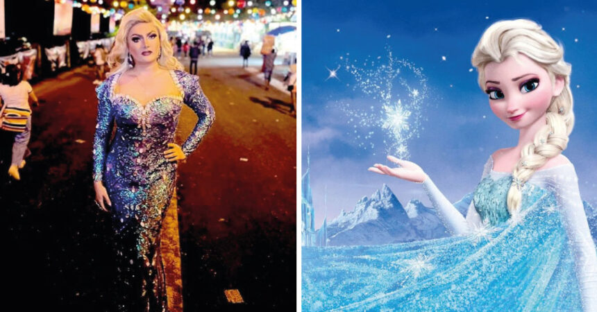 Niños se toman foto con drag queen al creer que era Elsa de Frozen
